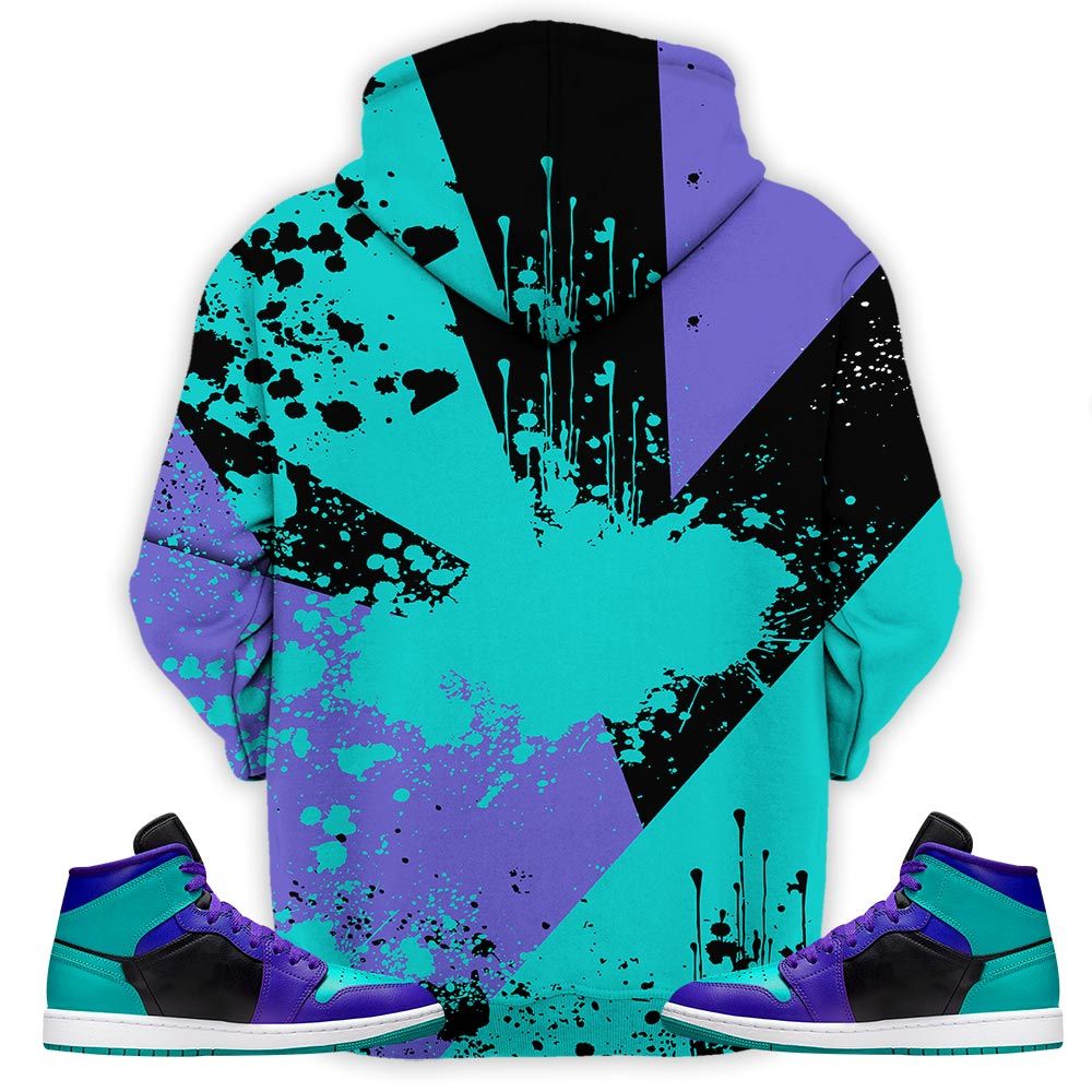Got Em Shoes Smile Sneaker Shirt Match Mid Black Grape 1S, Jordan 1 Mid Black Grape Hoodie Sweatshirt Tee All Over Print MKO Shirt