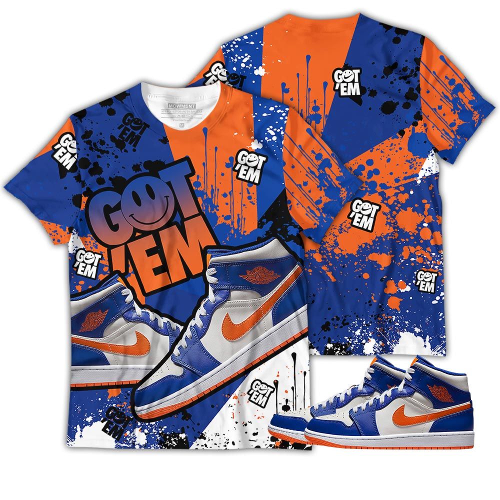 Got Em Shoes Smile Sneaker Shirt Match Mid Knicks 1S, Jordan 1 Mid Knicks Hoodie Sweatshirt Tee All Over Print MKO Shirt Got Em Shoes Smile Sneaker Shirt Match Mid Knicks 1S, Jordan 1 Mid Knicks Hoodie Sweatshirt Tee All Over Print MKO Shirt