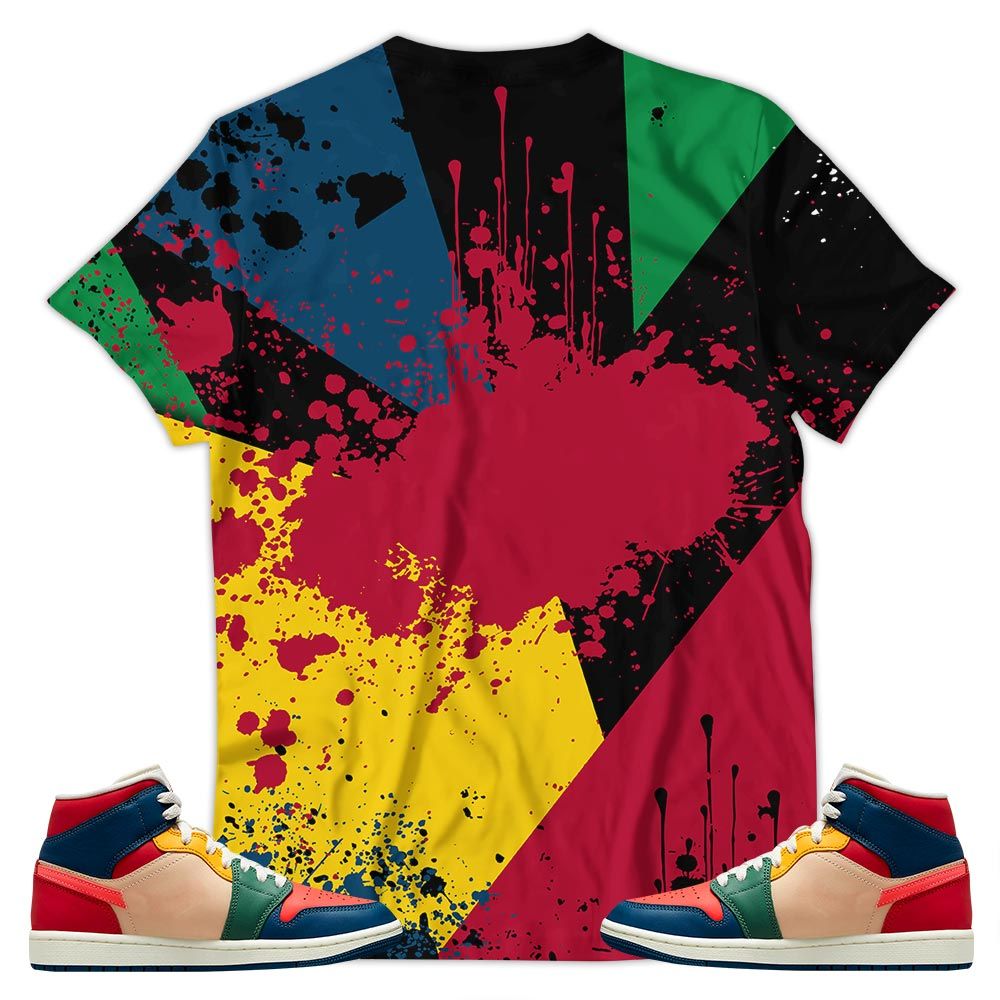 Got Em Shoes Smile Sneaker Shirt Match Mid Multi Color 2022 1S, Jordan 1 Mid Multi Color 2022 Hoodie Sweatshirt Tee All Over Print MKO Shirt