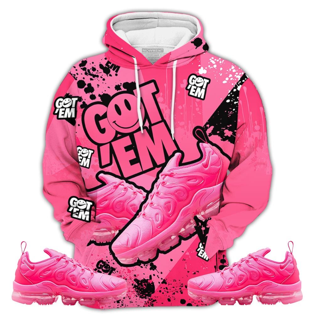 Got Em Shoes Smile Sneaker Shirt Match Plus Triple Pink, Air Vapormax Plus Triple Pink Hoodie Sweatshirt Tee All Over Print MKO Shirt Got Em Shoes Smile Sneaker Shirt Match Plus Triple Pink, Air Vapormax Plus Triple Pink Hoodie Sweatshirt Tee All Over Print MKO Shirt