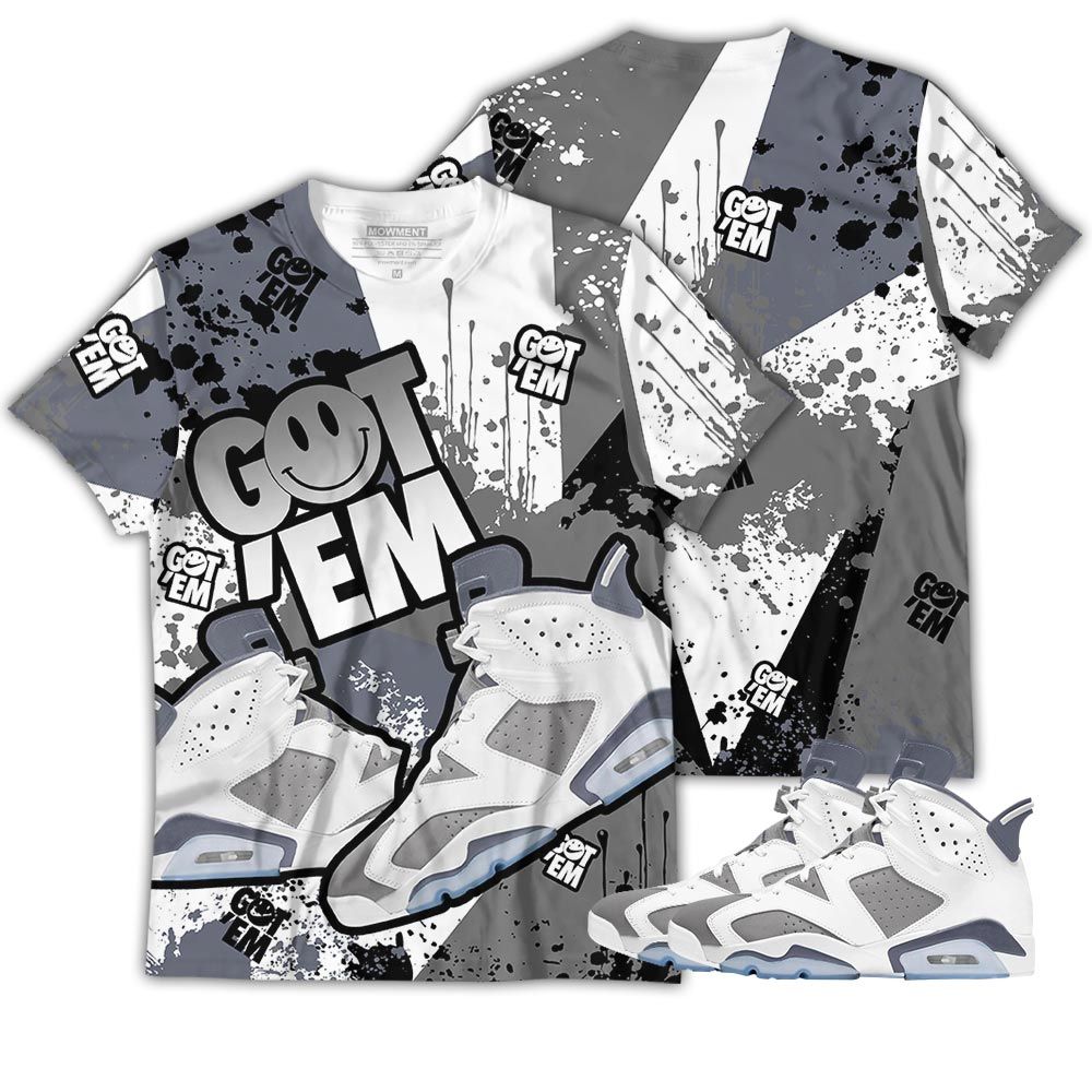 Got Em Shoes Smile Sneaker Shirt Match Retro Cool Grey 6S, Jordan 6 Cool Grey Hoodie Sweatshirt Tee All Over Print MKO Shirt Got Em Shoes Smile Sneaker Shirt Match Retro Cool Grey 6S, Jordan 6 Cool Grey Hoodie Sweatshirt Tee All Over Print MKO Shirt