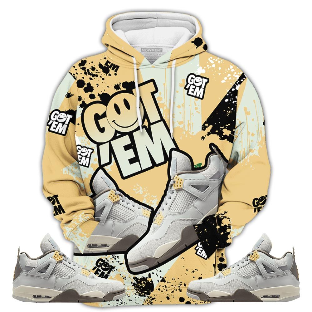 Got Em Shoes Smile Sneaker Shirt Match Retro Craft 4S, Jordan 4 Craft Photon Dust Hoodie Sweatshirt Tee All Over Print MKO Shirt