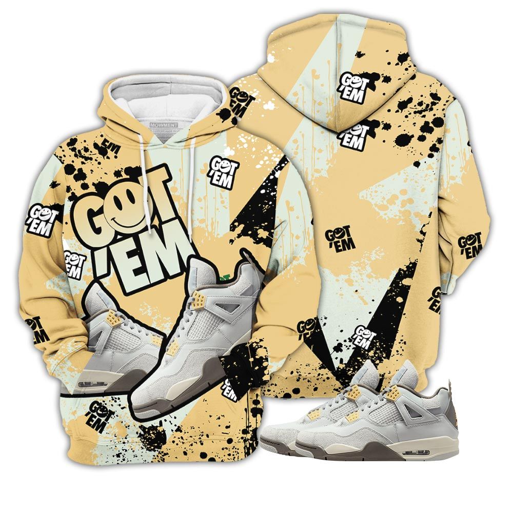 Got Em Shoes Smile Sneaker Shirt Match Retro Craft 4S, Jordan 4 Craft Photon Dust Hoodie Sweatshirt Tee All Over Print MKO Shirt