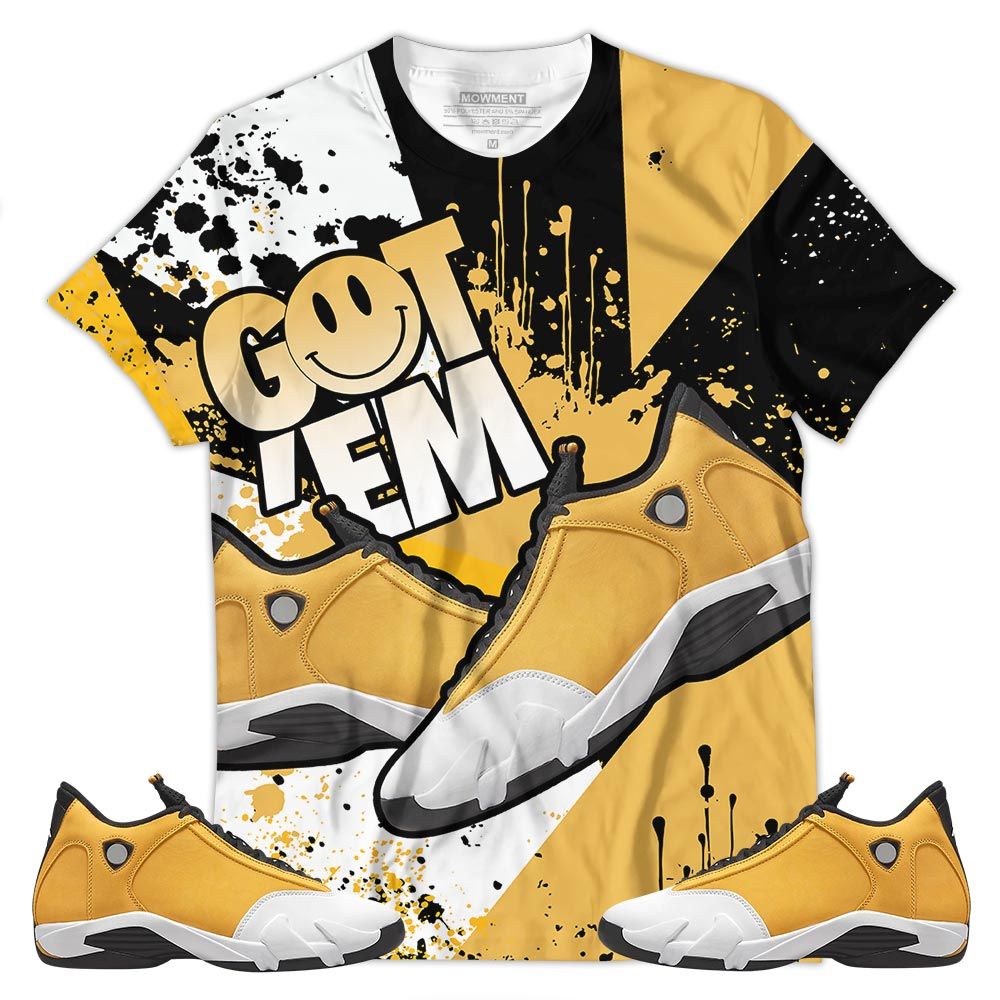 Got Em Shoes Smile Sneaker Shirt Match Retro Ginger 14S, Jordan 14 Retro Light Ginger Hoodie Sweatshirt Tee All Over Print MKO Shirt Got Em Shoes Smile Sneaker Shirt Match Retro Ginger 14S, Jordan 14 Retro Light Ginger Hoodie Sweatshirt Tee All Over Print MKO Shirt