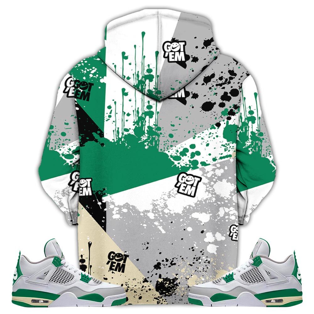 Got Em Shoes Smile Sneaker Shirt Match Retro Pine Green 4S, Jordan 4 Pine Green Hoodie Sweatshirt Tee All Over Print MKO Shirt