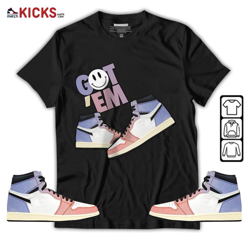 Got Em Shoes Smile Sneaker Shirt Match Retro Skyline 1s, Jordan 1 High OG Skyline MKO Sweatshirt