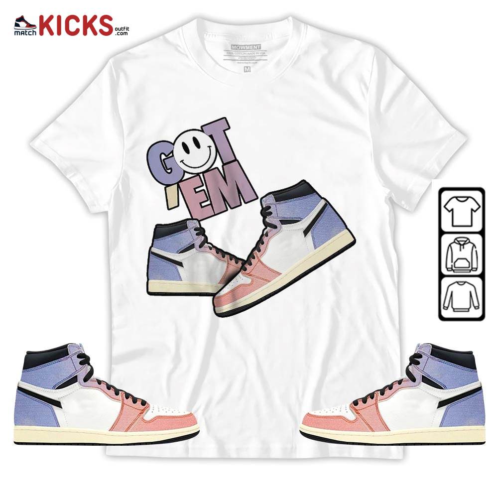 Got Em Shoes Smile Sneaker Shirt Match Retro Skyline 1s, Jordan 1 High OG Skyline MKO T-Shirt