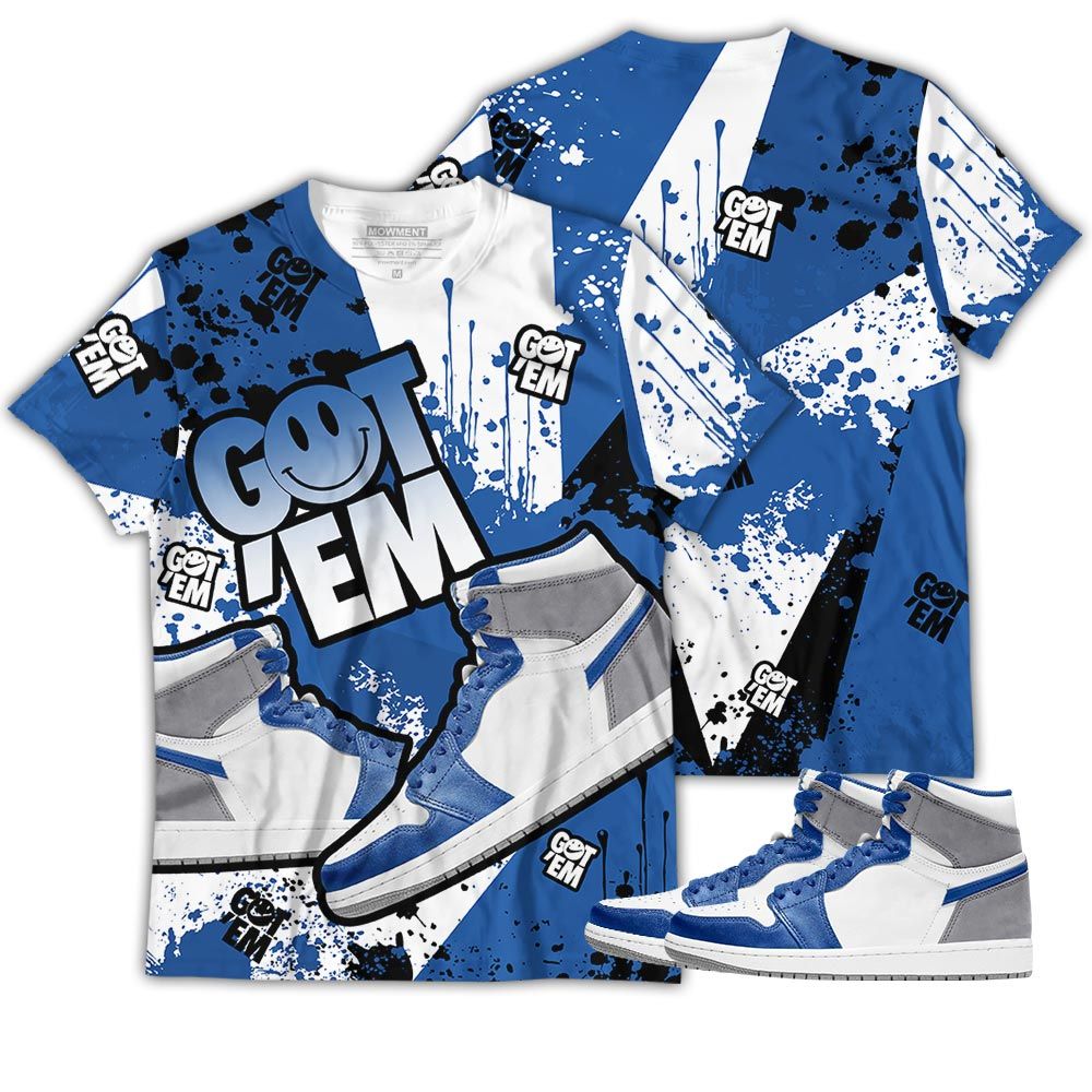 Got Em Shoes Smile Sneaker Shirt Match True Blue 1S, Jordan 1 High Og True Blue Hoodie Sweatshirt Tee All Over Print MKO Shirt Got Em Shoes Smile Sneaker Shirt Match True Blue 1S, Jordan 1 High Og True Blue Hoodie Sweatshirt Tee All Over Print MKO Shirt