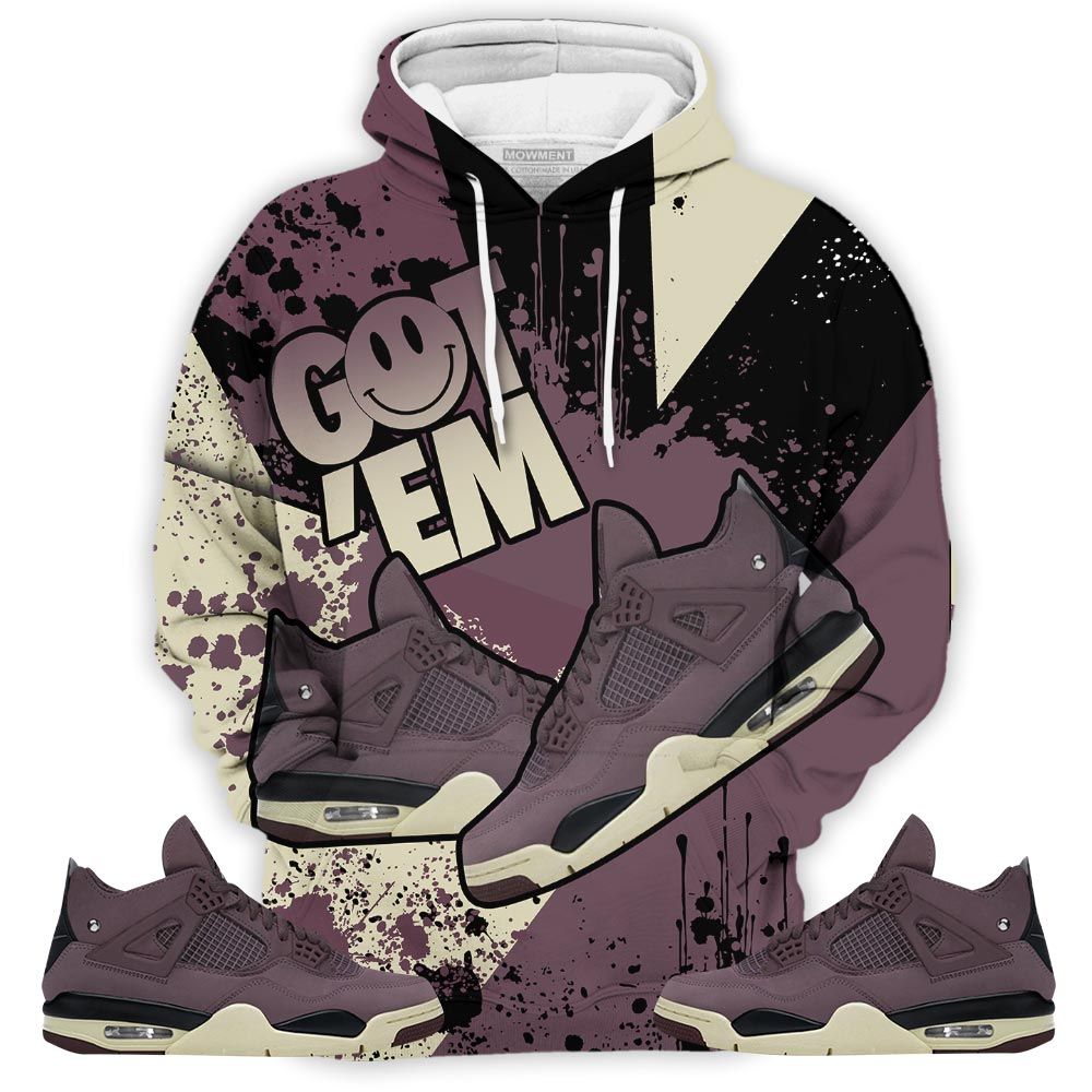 Got Em Shoes Smile Sneaker Shirt Match Violet Ore 4S, Jordan 4 A Ma Maniere Violet Ore Hoodie Sweatshirt Tee All Over Print MKO Shirt