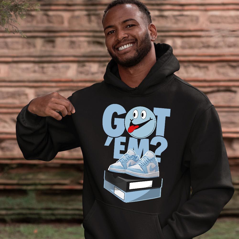 Got Em Smile Sneaker Shirt Match 1 Low Gets Icy, Jordan 1 Low Ice Blue MKO T-Shirt Got Em Smile Sneaker Shirt Match 1 Low Gets Icy, Jordan 1 Low Ice Blue MKO T-Shirt