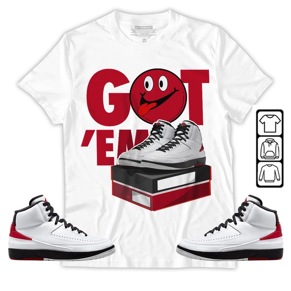 Got Em Smile Sneaker Shirt Match 2 Chicago Varsity Red, Jordan Retro 2 Chicago MKO T-Shirt Got Em Smile Sneaker Shirt Match 2 Chicago Varsity Red, Jordan Retro 2 Chicago MKO T-Shirt