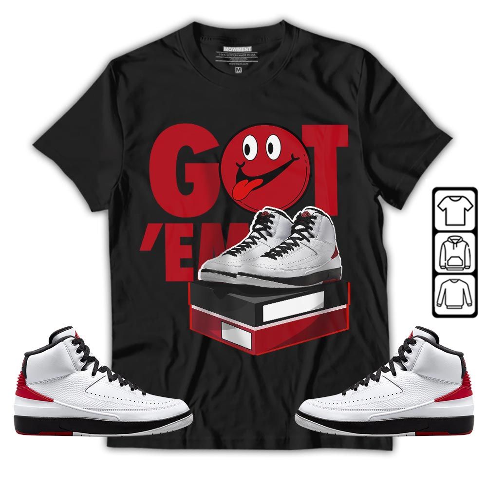 Got Em Smile Sneaker Shirt Match 2 Chicago Varsity Red, Jordan Retro 2 Chicago MKO T-Shirt