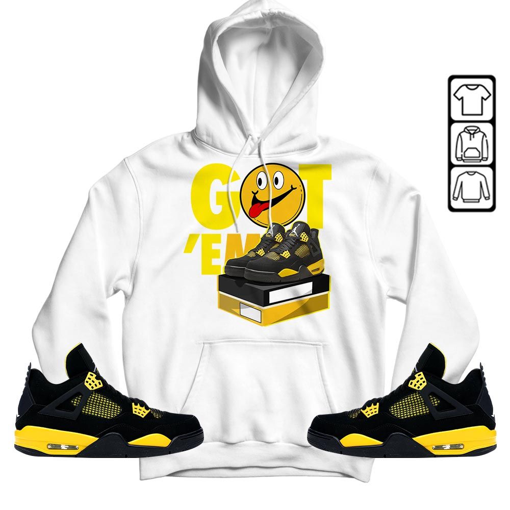 Got Em Smile Sneaker Shirt Match 2023 Thunder 4s, Jordan Retro 4 Thunder MKO T-Shirt