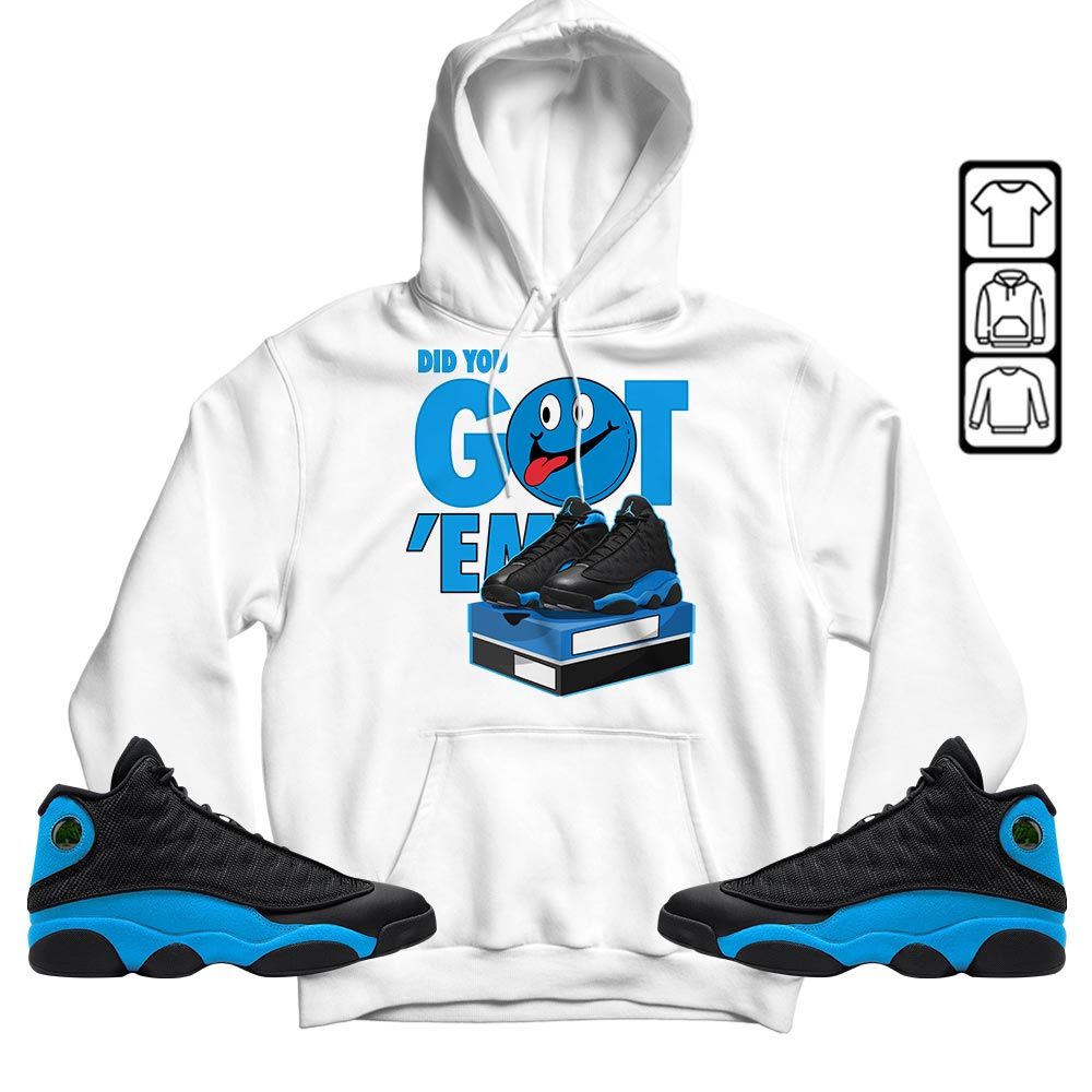 Got Em Smile Sneaker Shirt Match Black University Blue 13s, Jordan 13 Black University Blue 2022 MKO T-Shirt