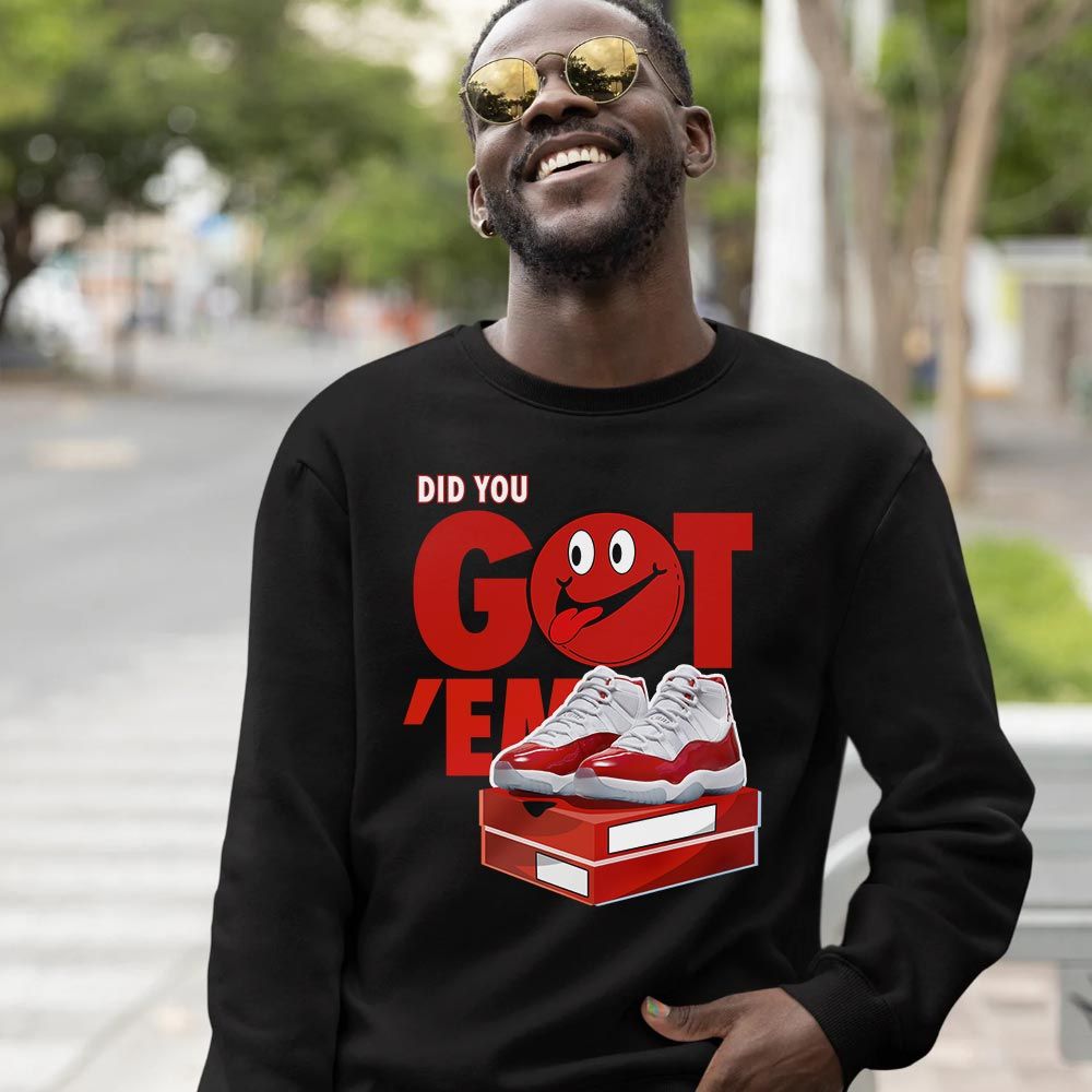 Got Em Smile Sneaker Shirt Match Cherry 11s, Jordan 11 Retro Cherry MKO T-Shirt Got Em Smile Sneaker Shirt Match Cherry 11s, Jordan 11 Retro Cherry MKO T-Shirt