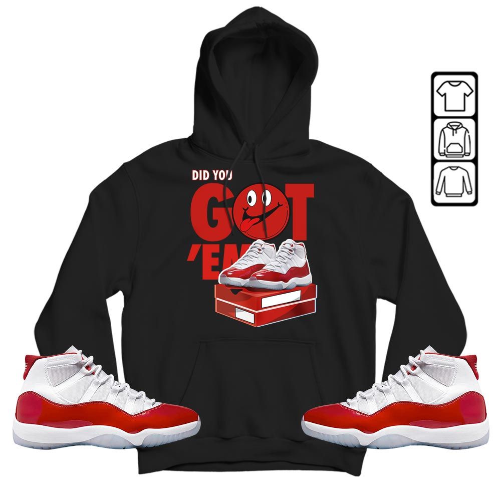 Got Em Smile Sneaker Shirt Match Cherry 11s, Jordan 11 Retro Cherry MKO T-Shirt Got Em Smile Sneaker Shirt Match Cherry 11s, Jordan 11 Retro Cherry MKO T-Shirt