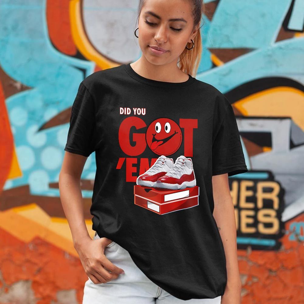 Got Em Smile Sneaker Shirt Match Cherry 11s, Jordan 11 Retro Cherry MKO T-Shirt Got Em Smile Sneaker Shirt Match Cherry 11s, Jordan 11 Retro Cherry MKO T-Shirt