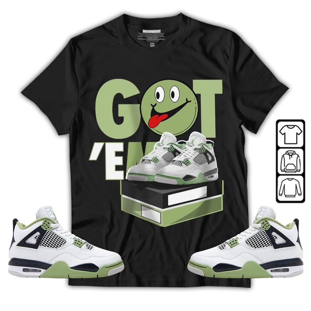 Got Em Smile Sneaker Shirt Match Retro Oil Green 4s, Jordan 4 Oil Green MKO T-Shirt