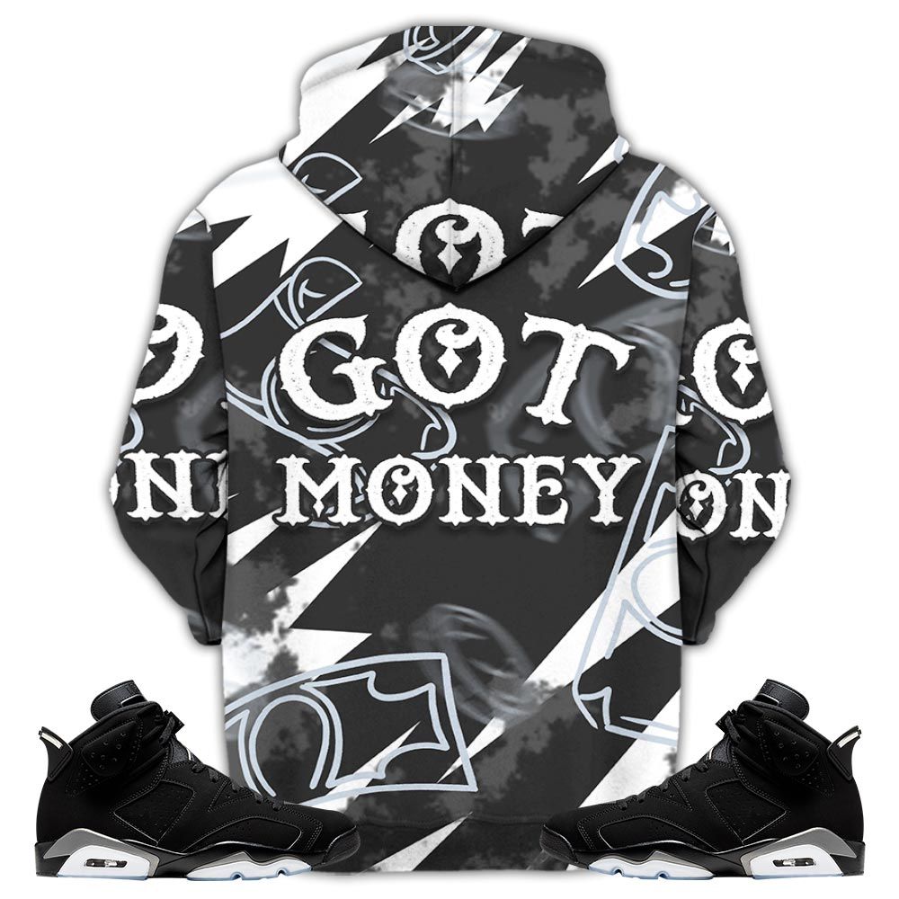 Got Money Bunny Sneaker Shirt Match Black Chrome 6S, Jordan 6 Black Chrome Hoodie Sweatshirt Tee All Over Print MKO Shirt