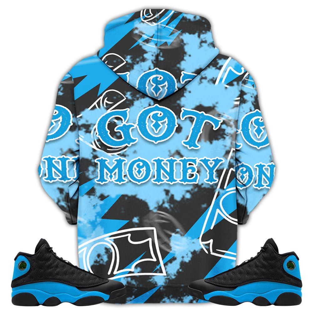 Got Money Bunny Sneaker Shirt Match Black University Blue 13S, Jordan 13 Black University Blue 2022 Hoodie Sweatshirt Tee All Over Print MKO Shirt