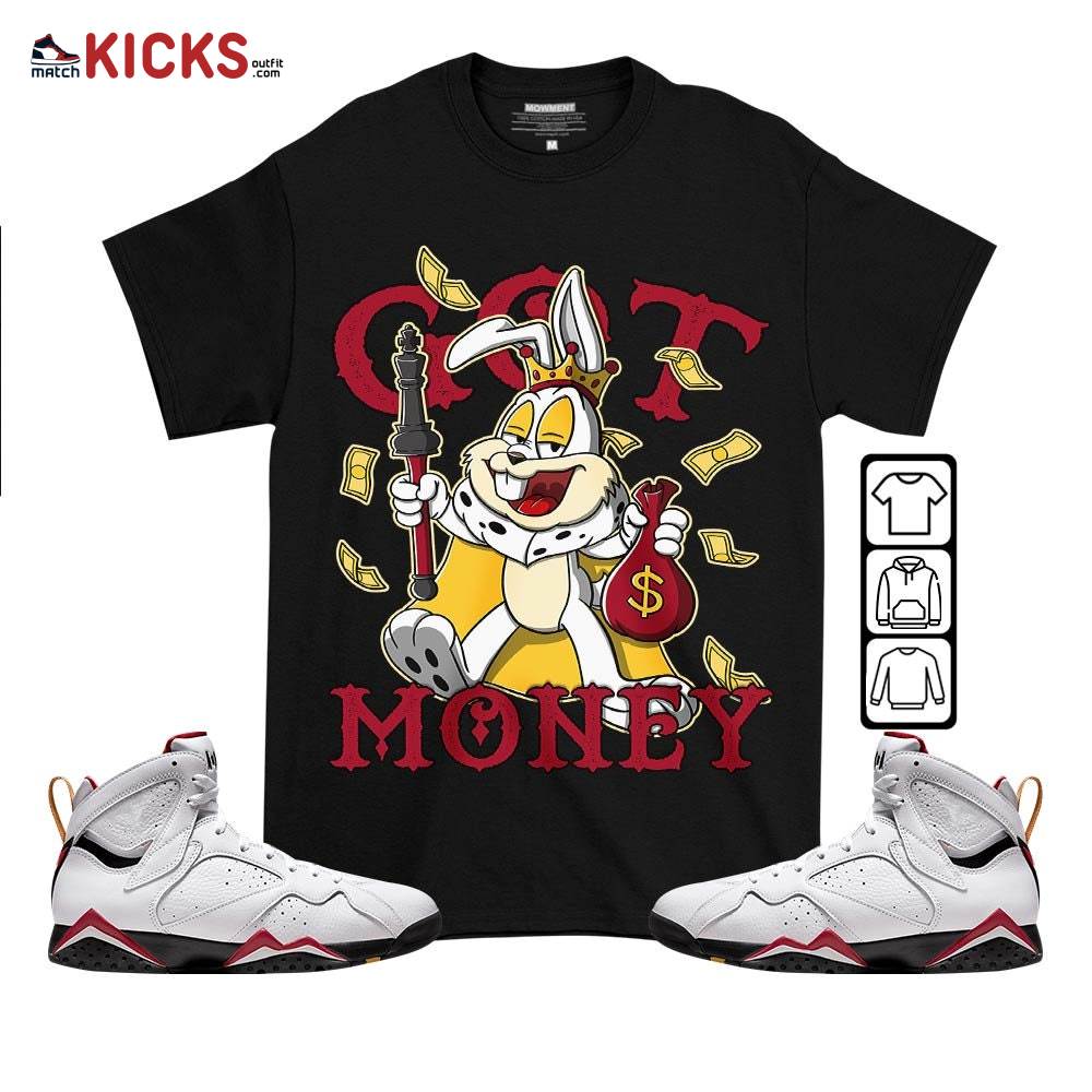 Got Money Bunny Sneaker Shirt Match Cardinal 7s, Jordan 7 Retro Cardinal MKO T-Shirt