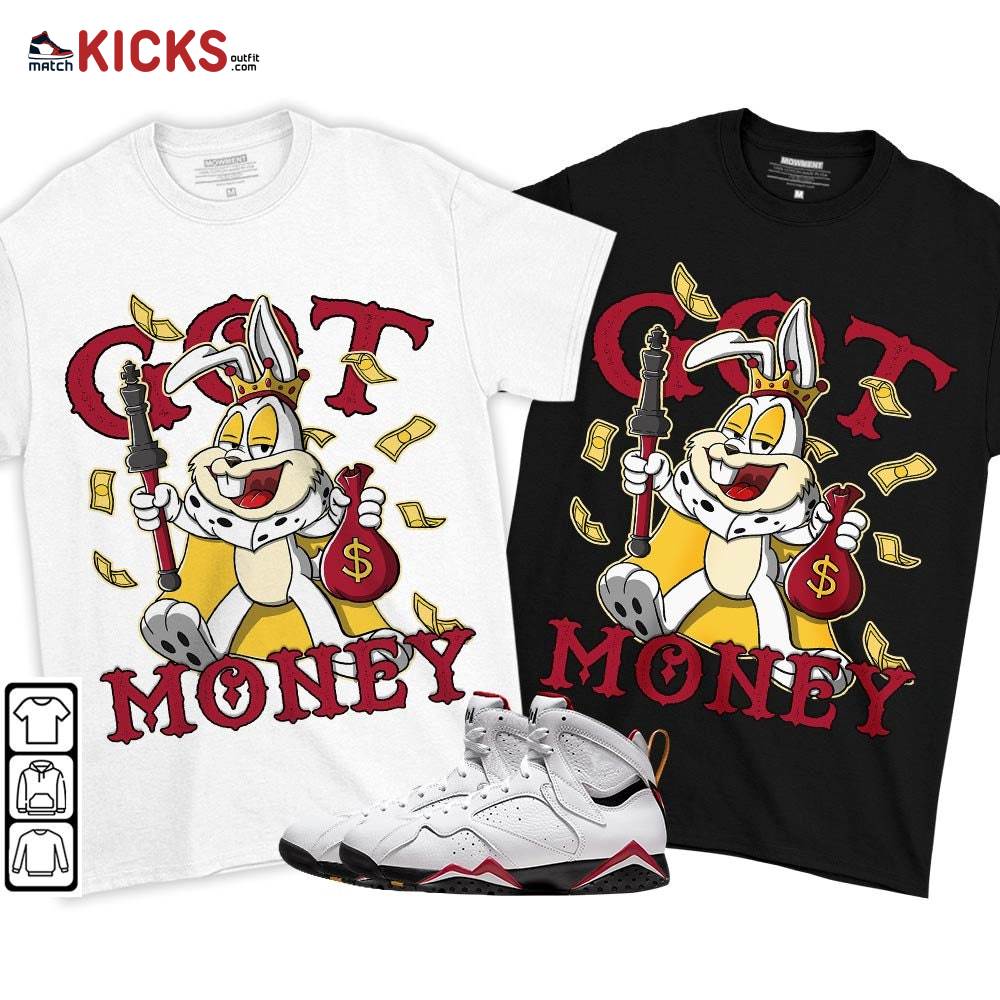 Got Money Bunny Sneaker Shirt Match Cardinal 7s, Jordan 7 Retro Cardinal MKO T-Shirt Got Money Bunny Sneaker Shirt Match Cardinal 7s, Jordan 7 Retro Cardinal MKO T-Shirt