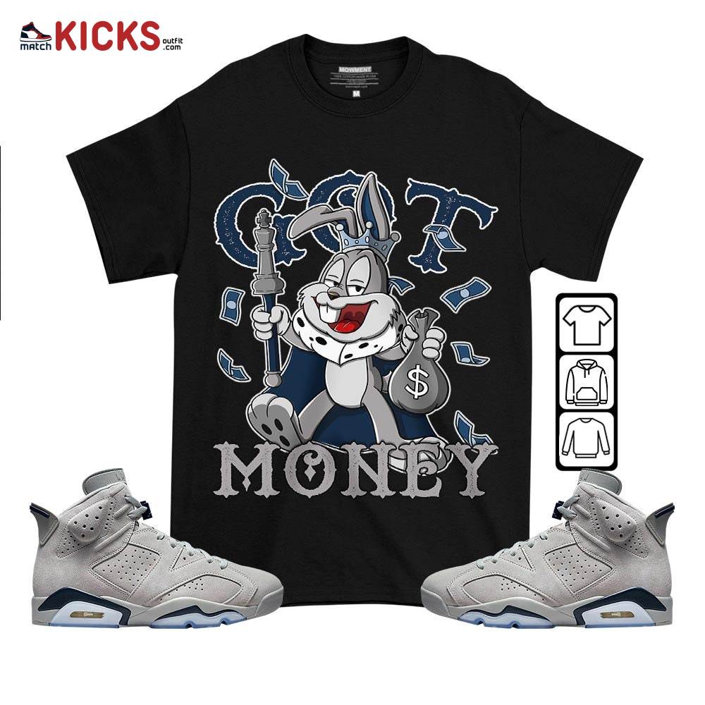 Got Money Bunny Sneaker Shirt Match Georgetown 6s, Jordan 6 Retro Georgetown MKO T-Shirt