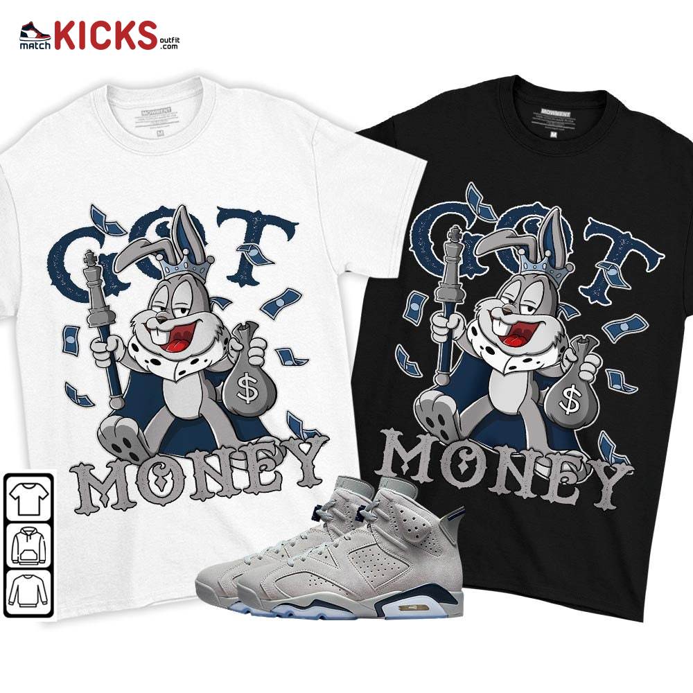 Got Money Bunny Sneaker Shirt Match Georgetown 6s, Jordan 6 Retro Georgetown MKO T-Shirt
