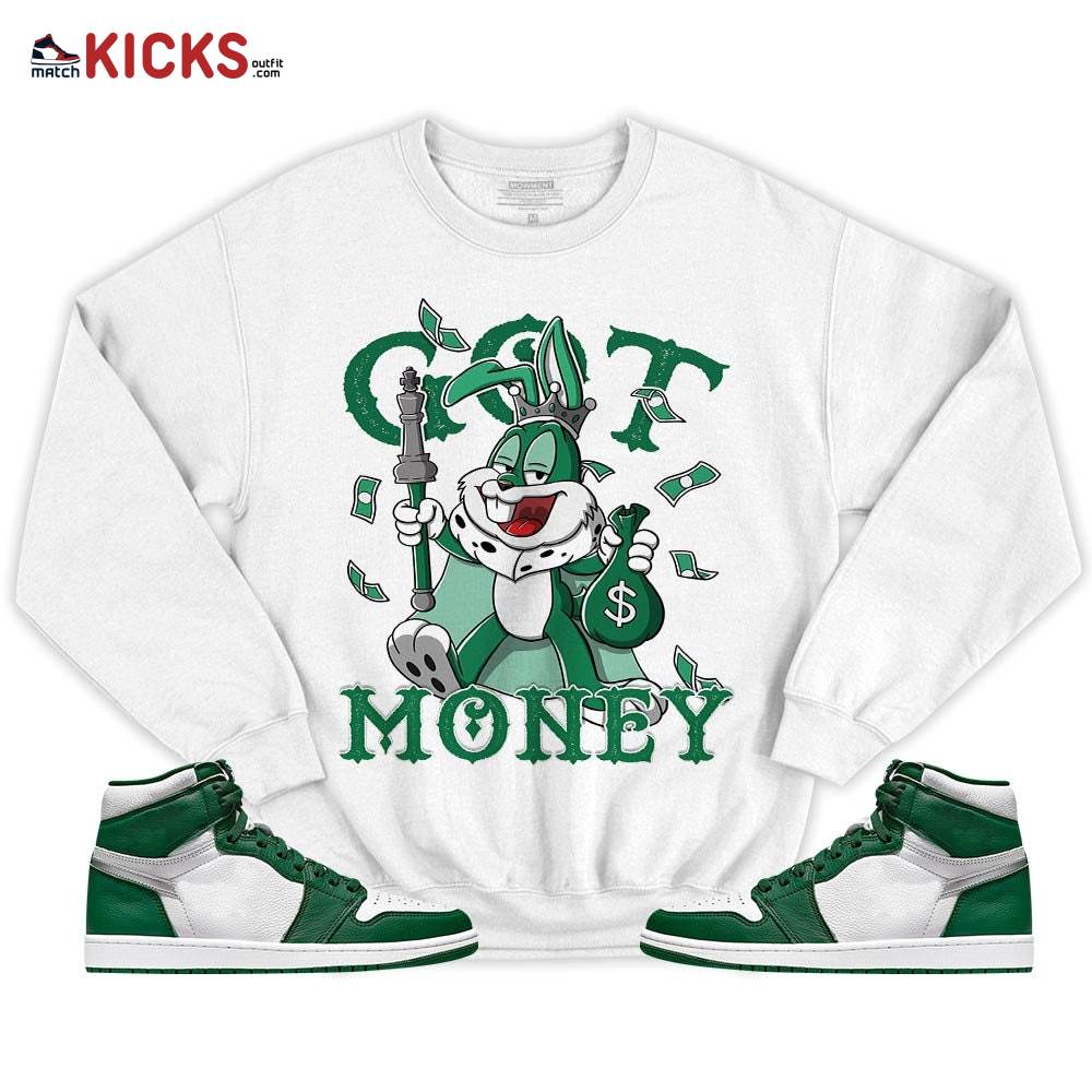 Got Money Bunny Sneaker Shirt Match High Gorge Green 1s, Jordan 1 Retro High Gorge Green MKO T-Shirt Got Money Bunny Sneaker Shirt Match High Gorge Green 1s, Jordan 1 Retro High Gorge Green MKO T-Shirt
