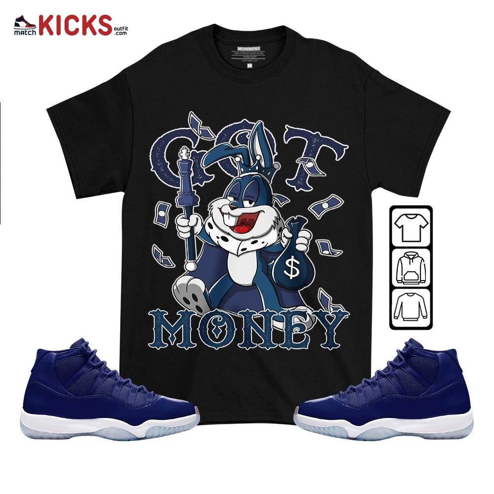 Got Money Bunny Sneaker Shirt Match Midnight Navy 11s, Jordan 11 Retro Midnight Navy MKO T-Shirt