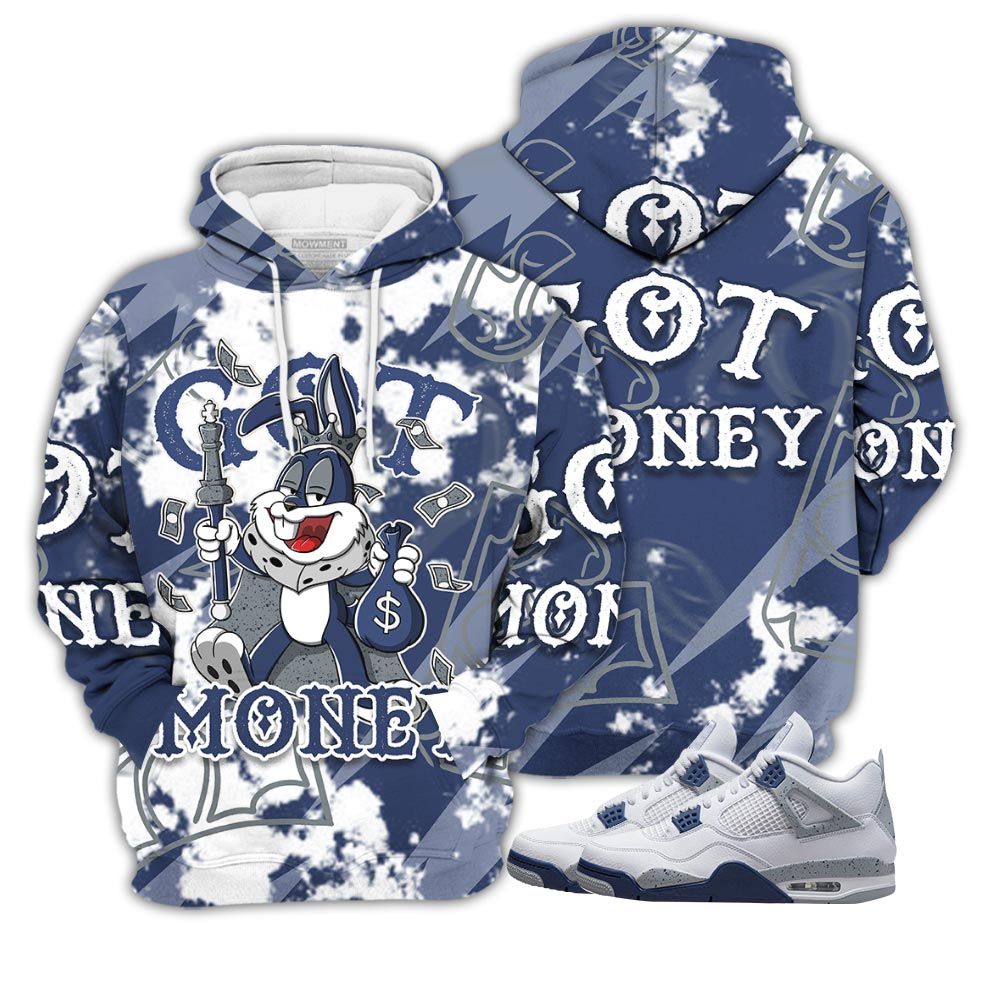 Got Money Bunny Sneaker Shirt Match Midnight Navy 4S, Jordan 4 Retro Midnight Navy Hoodie Sweatshirt Tee All Over Print MKO Shirt