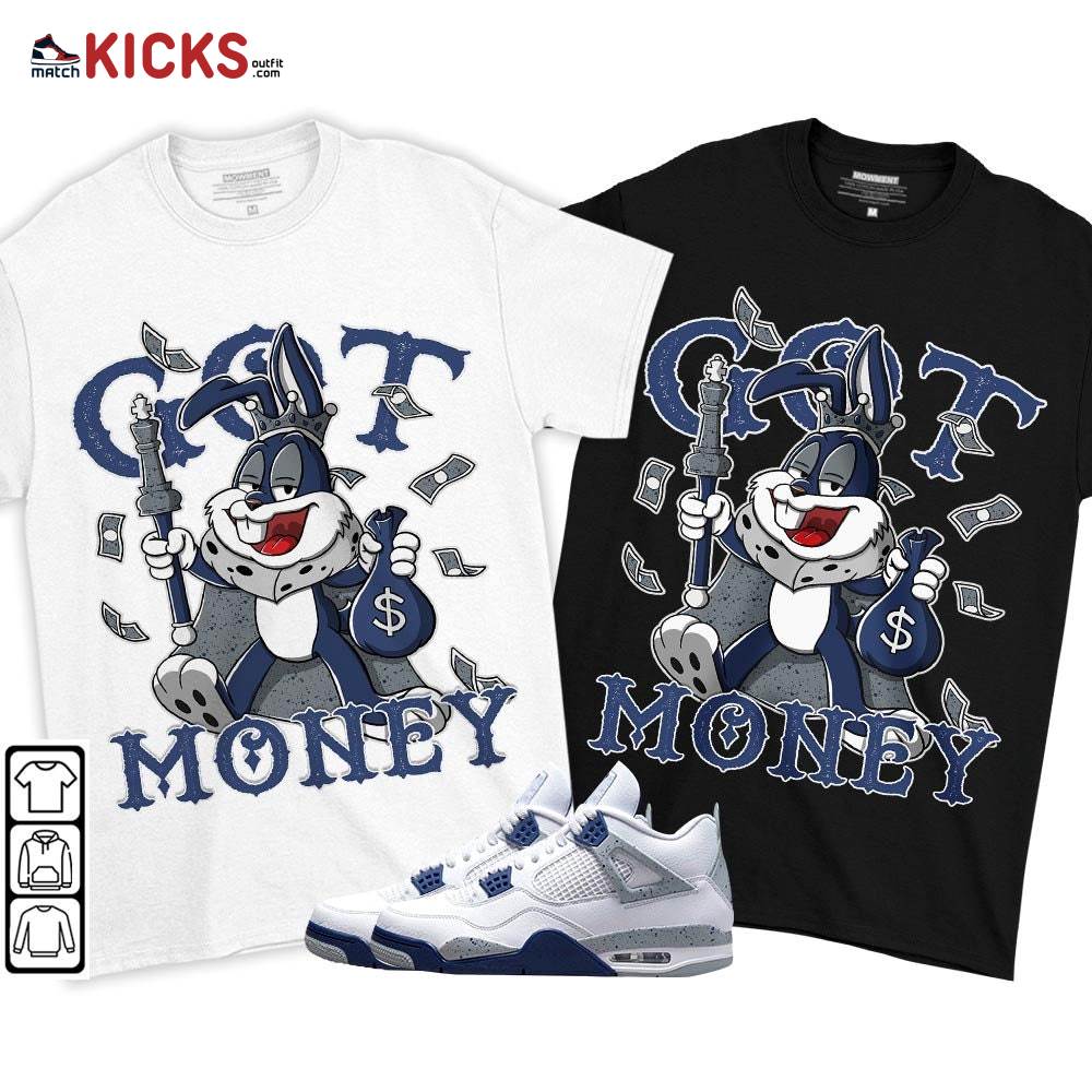 Got Money Bunny Sneaker Shirt Match Midnight Navy 4s, Jordan 4 Retro Midnight Navy MKO T-Shirt Got Money Bunny Sneaker Shirt Match Midnight Navy 4s, Jordan 4 Retro Midnight Navy MKO T-Shirt