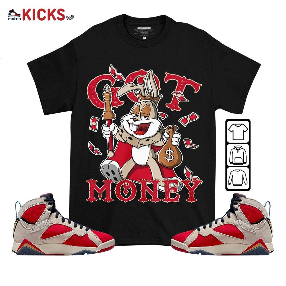 Got Money Bunny Sneaker Shirt Match Trophy Room 7s, Jordan 7 Trophy Room MKO T-Shirt