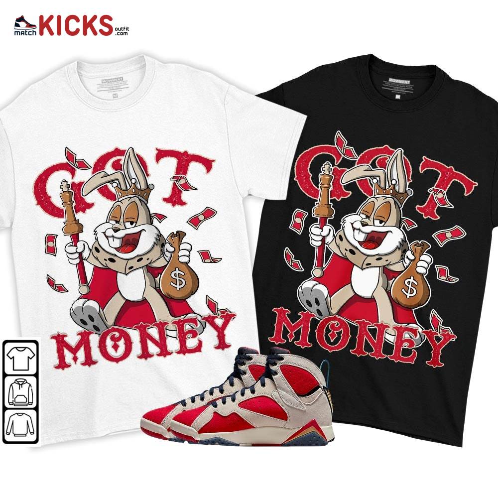 Got Money Bunny Sneaker Shirt Match Trophy Room 7s, Jordan 7 Trophy Room MKO T-Shirt Got Money Bunny Sneaker Shirt Match Trophy Room 7s, Jordan 7 Trophy Room MKO T-Shirt