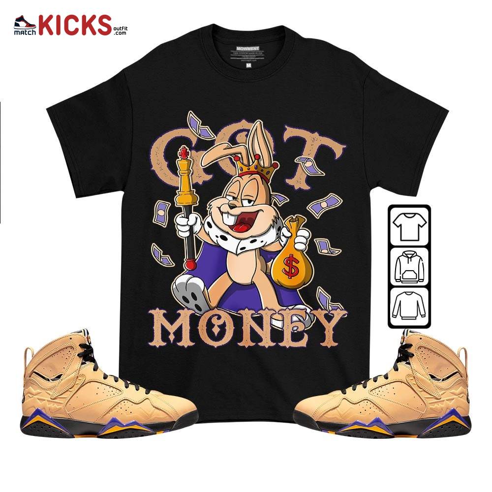 Got Money Bunny Sneaker Shirt Match Vachetta Tan 7s, Jordan 7 SE Afrobeats MKO T-Shirt Got Money Bunny Sneaker Shirt Match Vachetta Tan 7s, Jordan 7 SE Afrobeats MKO T-Shirt