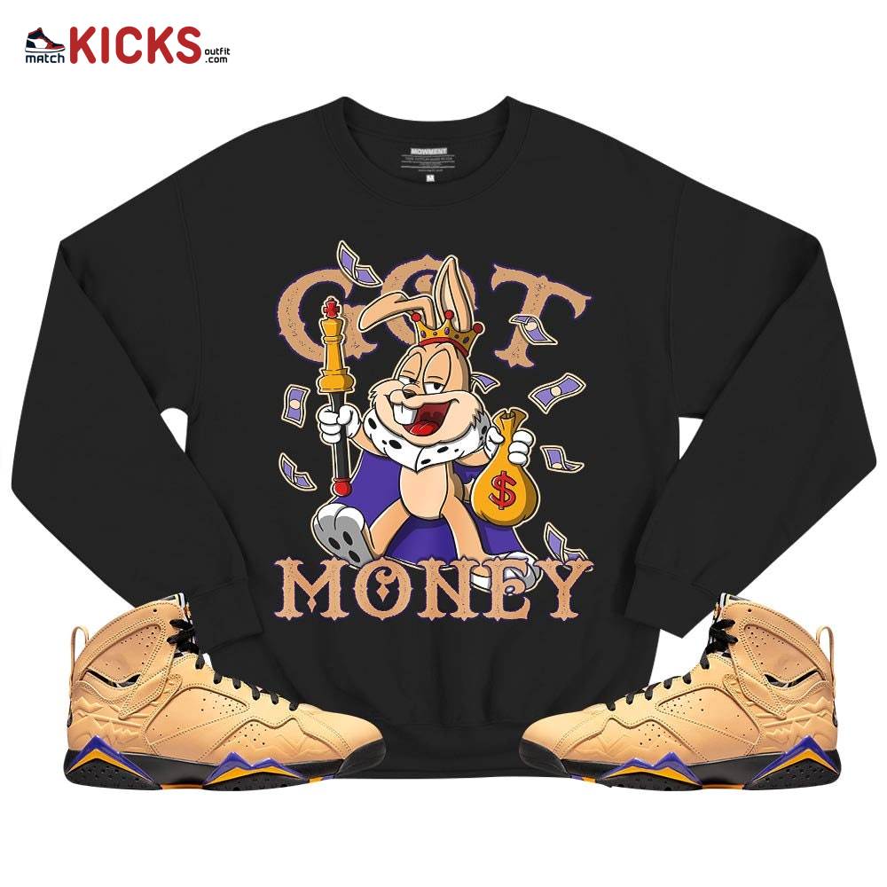 Got Money Bunny Sneaker Shirt Match Vachetta Tan 7s, Jordan 7 SE Afrobeats MKO T-Shirt Got Money Bunny Sneaker Shirt Match Vachetta Tan 7s, Jordan 7 SE Afrobeats MKO T-Shirt
