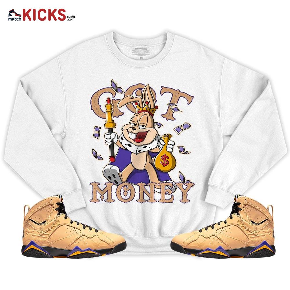 Got Money Bunny Sneaker Shirt Match Vachetta Tan 7s, Jordan 7 SE Afrobeats MKO T-Shirt Got Money Bunny Sneaker Shirt Match Vachetta Tan 7s, Jordan 7 SE Afrobeats MKO T-Shirt
