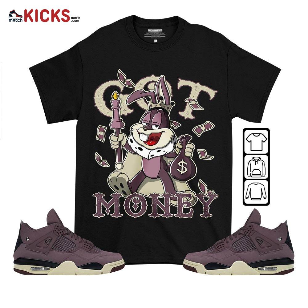 Got Money Bunny Sneaker Shirt Match Violet Ore 4s, Jordan 4 A Ma Maniere Violet Ore MKO T-Shirt Got Money Bunny Sneaker Shirt Match Violet Ore 4s, Jordan 4 A Ma Maniere Violet Ore MKO T-Shirt