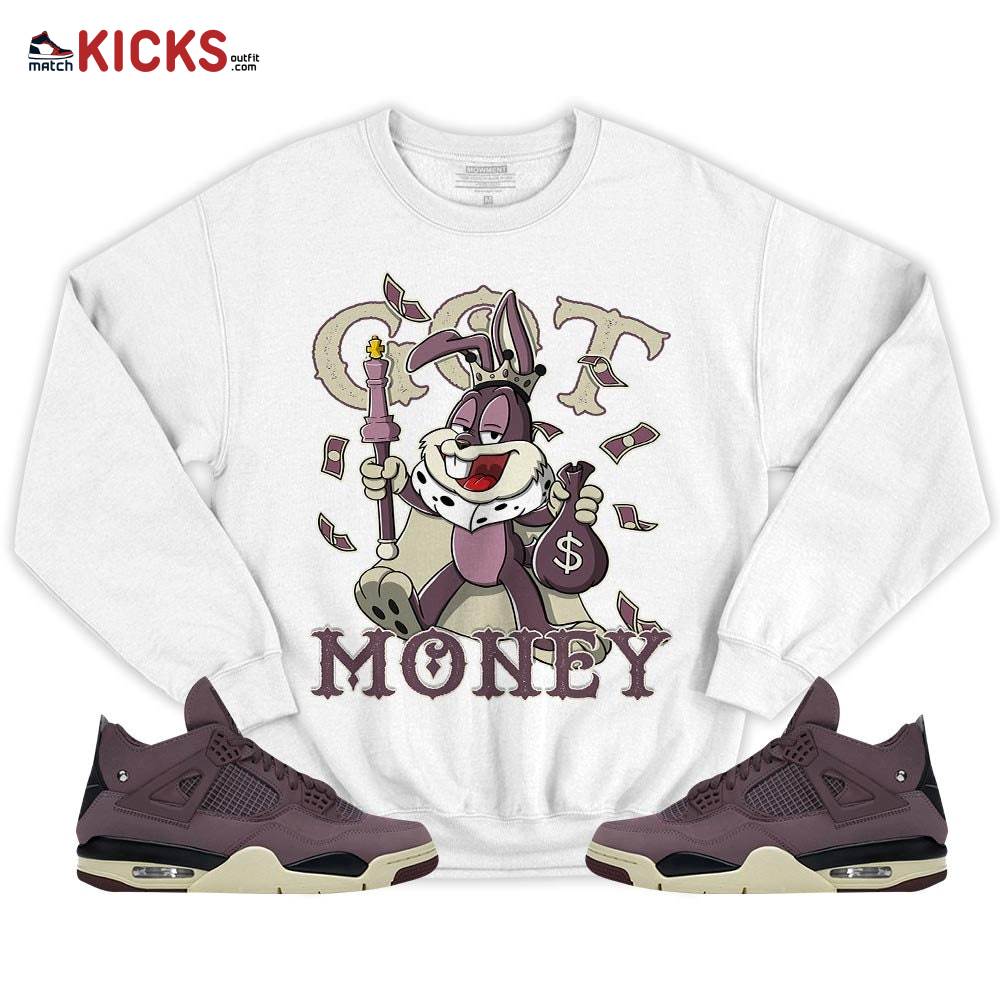 Got Money Bunny Sneaker Shirt Match Violet Ore 4s, Jordan 4 A Ma Maniere Violet Ore MKO T-Shirt Got Money Bunny Sneaker Shirt Match Violet Ore 4s, Jordan 4 A Ma Maniere Violet Ore MKO T-Shirt
