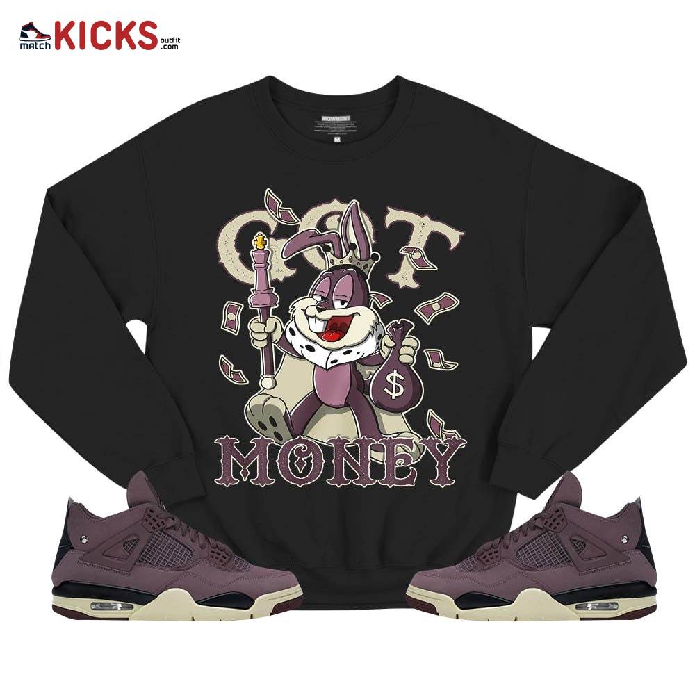 Got Money Bunny Sneaker Shirt Match Violet Ore 4s, Jordan 4 A Ma Maniere Violet Ore MKO T-Shirt Got Money Bunny Sneaker Shirt Match Violet Ore 4s, Jordan 4 A Ma Maniere Violet Ore MKO T-Shirt