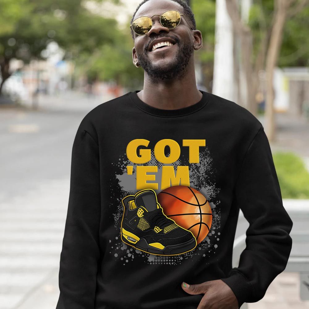 GOTEM BALLS Sneaker Shirt Match 2023 Thunder 4s, Jordan Retro 4 Thunder MKO T-Shirt GOTEM BALLS Sneaker Shirt Match 2023 Thunder 4s, Jordan Retro 4 Thunder MKO T-Shirt