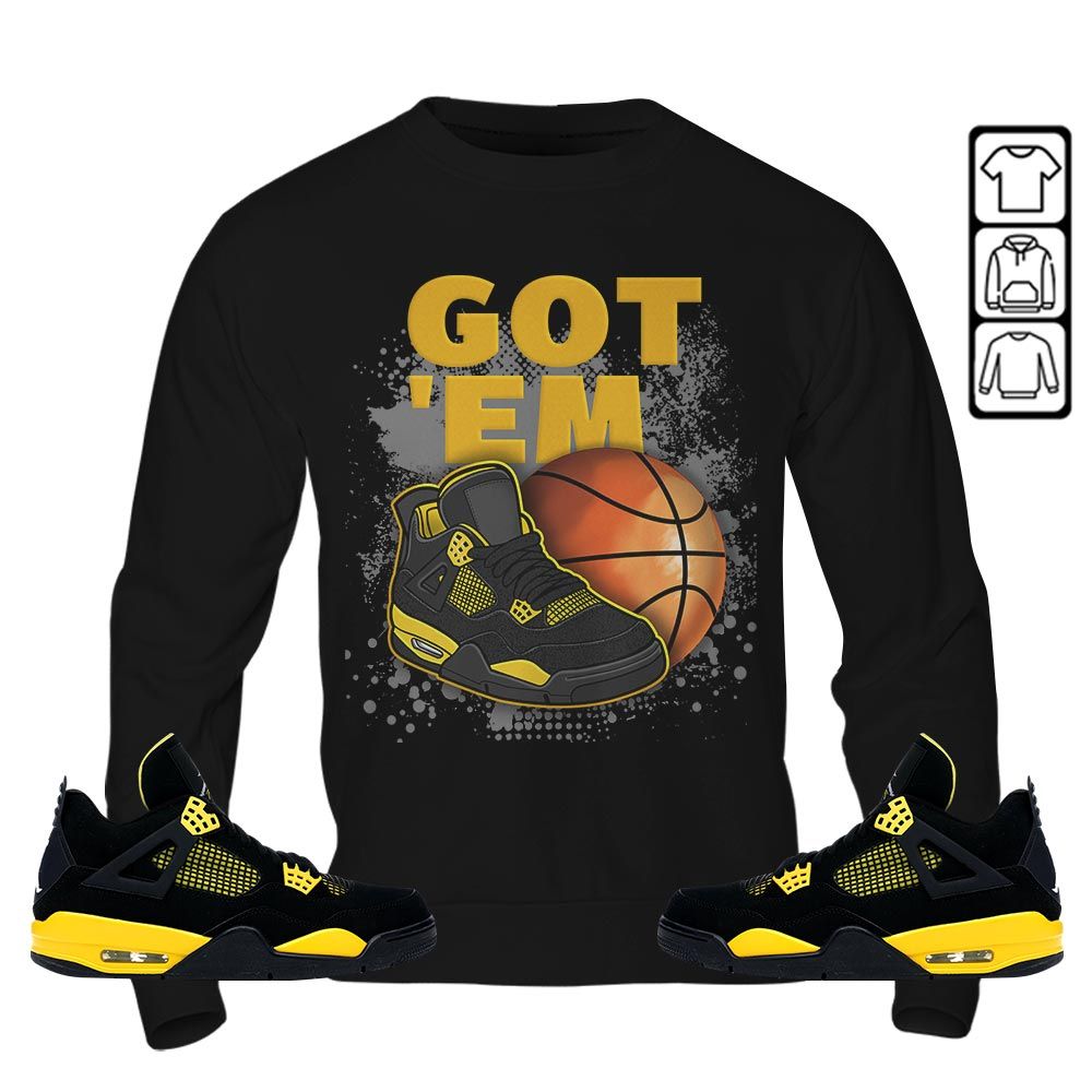 GOTEM BALLS Sneaker Shirt Match 2023 Thunder 4s, Jordan Retro 4 Thunder MKO T-Shirt GOTEM BALLS Sneaker Shirt Match 2023 Thunder 4s, Jordan Retro 4 Thunder MKO T-Shirt