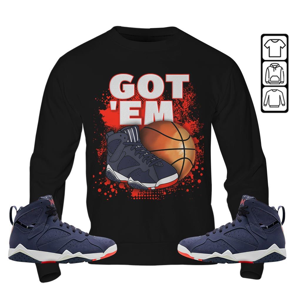 GOTEM BALLS Sneaker Shirt Match 7 Neutral Indigo, Jordan 7 Quai 54 MKO T-Shirt GOTEM BALLS Sneaker Shirt Match 7 Neutral Indigo, Jordan 7 Quai 54 MKO T-Shirt