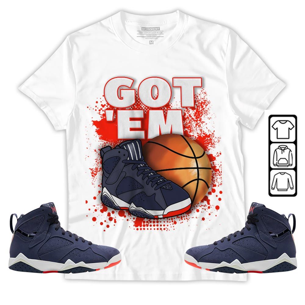 GOTEM BALLS Sneaker Shirt Match 7 Neutral Indigo, Jordan 7 Quai 54 MKO T-Shirt GOTEM BALLS Sneaker Shirt Match 7 Neutral Indigo, Jordan 7 Quai 54 MKO T-Shirt