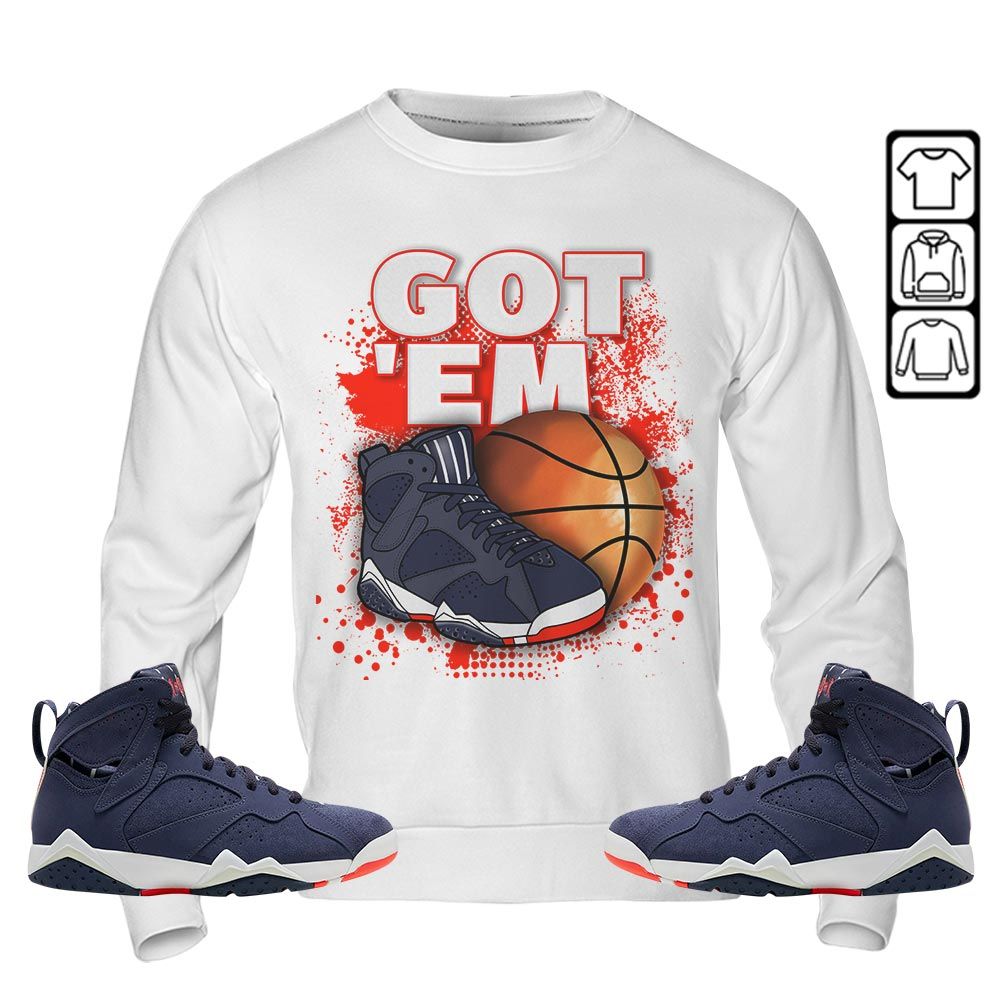 GOTEM BALLS Sneaker Shirt Match 7 Neutral Indigo, Jordan 7 Quai 54 MKO T-Shirt GOTEM BALLS Sneaker Shirt Match 7 Neutral Indigo, Jordan 7 Quai 54 MKO T-Shirt