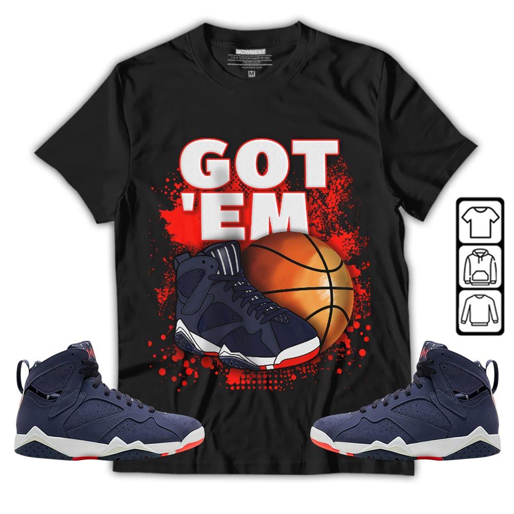 GOTEM BALLS Sneaker Shirt Match 7 Neutral Indigo, Jordan 7 Quai 54 MKO T-Shirt