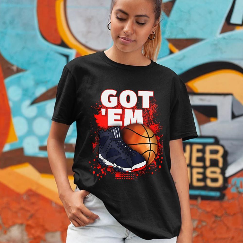GOTEM BALLS Sneaker Shirt Match 7 Neutral Indigo, Jordan 7 Quai 54 MKO T-Shirt GOTEM BALLS Sneaker Shirt Match 7 Neutral Indigo, Jordan 7 Quai 54 MKO T-Shirt