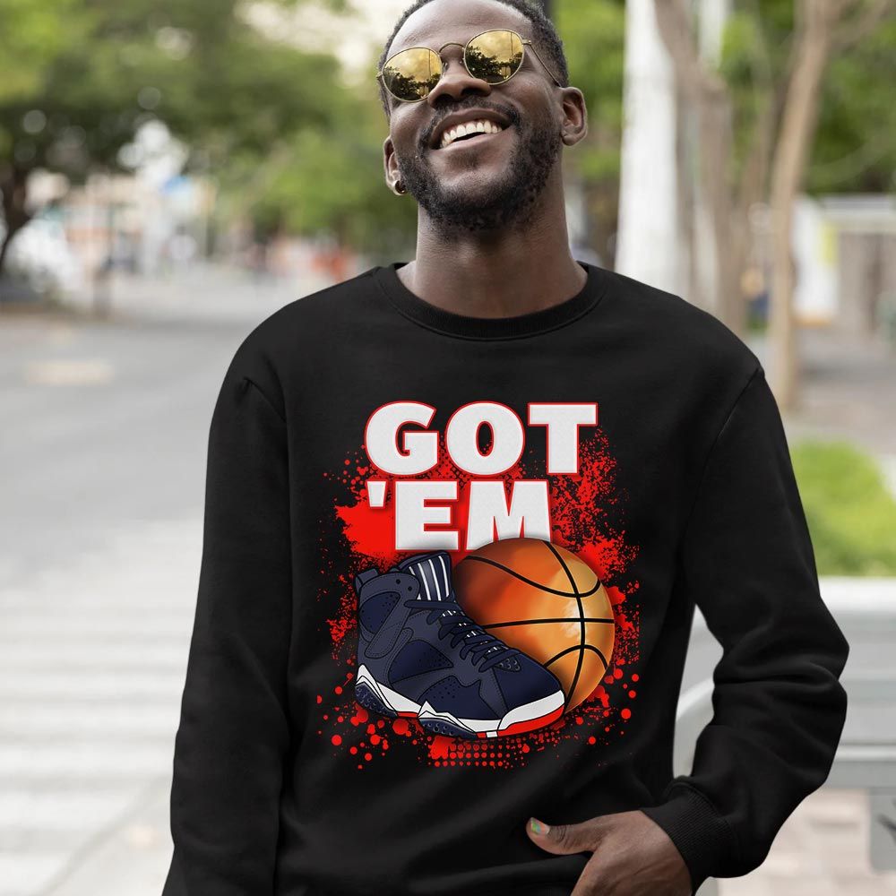 GOTEM BALLS Sneaker Shirt Match 7 Neutral Indigo, Jordan 7 Quai 54 MKO T-Shirt GOTEM BALLS Sneaker Shirt Match 7 Neutral Indigo, Jordan 7 Quai 54 MKO T-Shirt