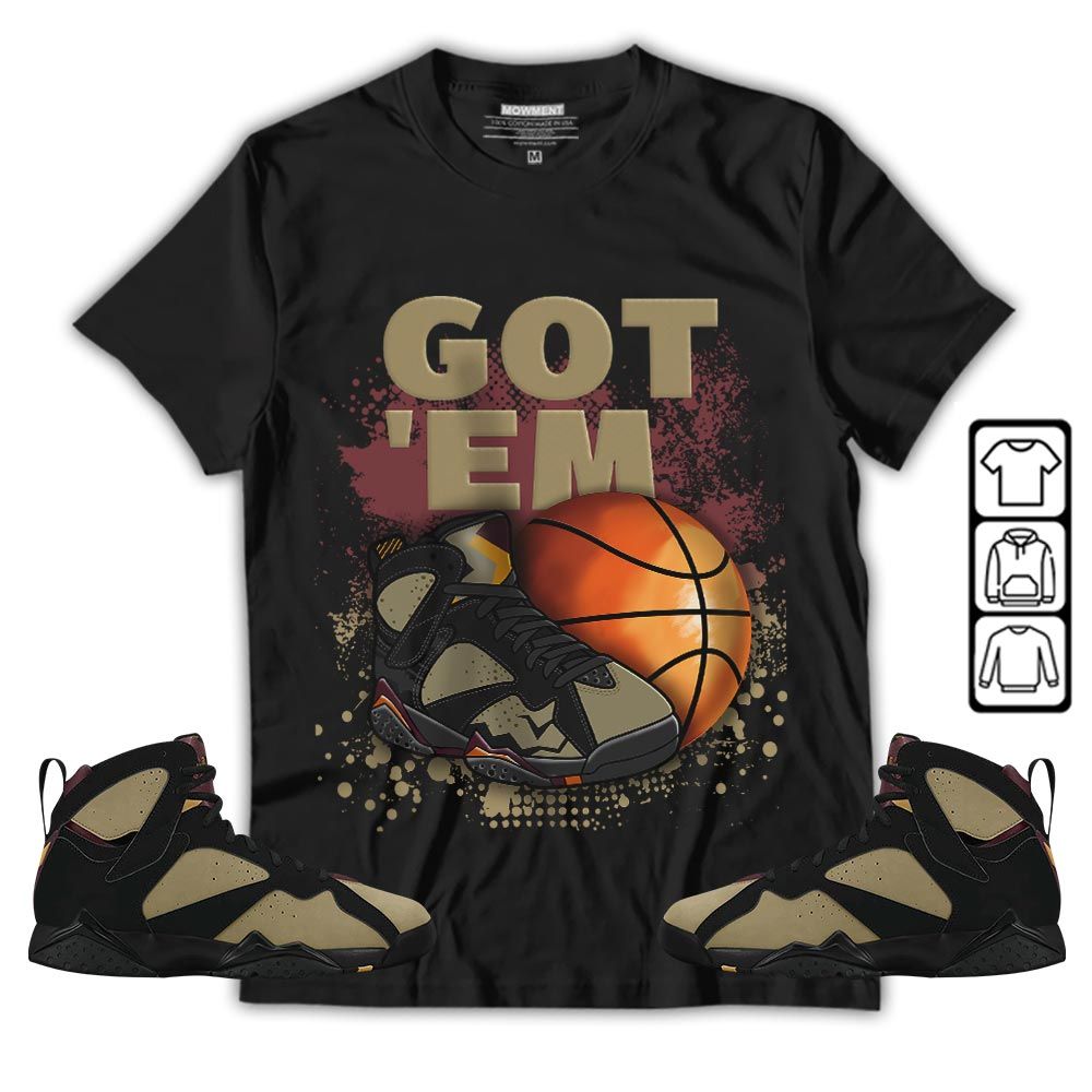 GOTEM BALLS Sneaker Shirt Match Black Cherrywood 7s, Jordan 7 Black Olive MKO T-Shirt