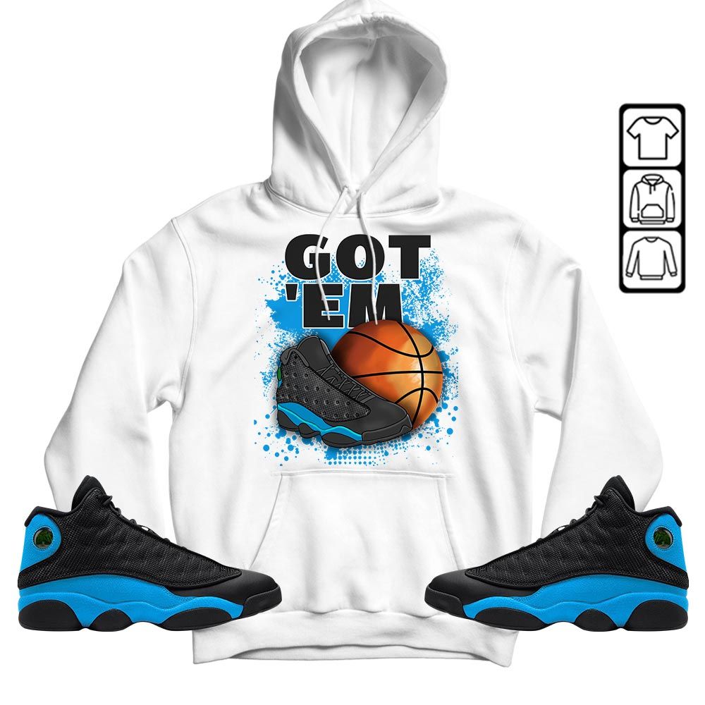 GOTEM BALLS Sneaker Shirt Match Black University Blue 13s, Jordan 13 Black University Blue 2022 MKO T-Shirt